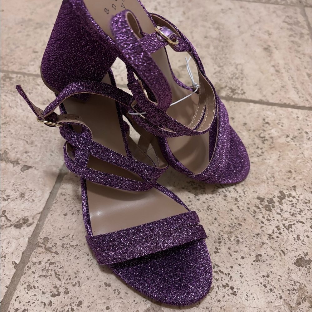 Elegant Purple Glitter Women's Sandals